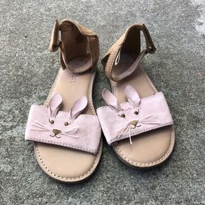 Old navy girls suede tan bunny sandals- size 9